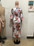 Fashion Print Loose Long Shirt QXTF-8311