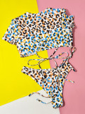 Leopard Print Tie Up Sexy Bikinis SYZ-A08H