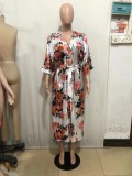 Fashion Print Loose Long Shirt QXTF-8311