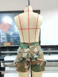 Camouflage Printed Pocket Casual Shorts GSDF-2107