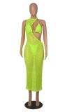 Sexy Beach Solid Color Mesh Three Piece Set MZ-2796