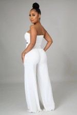 Solid Casual Chest Wrap Pants Two Piece Set GYLY-9468