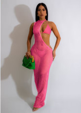 Sexy Beach Solid Color Mesh Three Piece Set MZ-2796