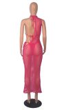 Sexy Beach Solid Color Mesh Three Piece Set MZ-2796