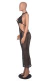 Sexy Beach Solid Color Mesh Three Piece Set MZ-2796