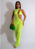 Sexy Beach Solid Color Mesh Three Piece Set MZ-2796