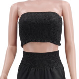 Solid Casual Chest Wrap Pants Two Piece Set GYLY-9468