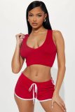 Fashion Ribber Tank Top And Shorts Two Piece Set YD-8748