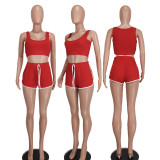 Fashion Ribber Tank Top And Shorts Two Piece Set YD-8748