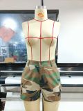 Camouflage Printed Pocket Casual Shorts GSDF-2107