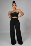 Solid Casual Chest Wrap Pants Two Piece Set GYLY-9468