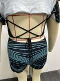 Plus Size Sexy Print See Through Slim Nightclub Two Piece Set NY-2730