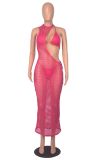 Sexy Beach Solid Color Mesh Three Piece Set MZ-2796