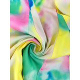 Plus Size Printed V-neck Dress With Belt OSIF-20858