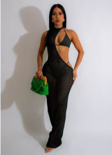 Sexy Beach Solid Color Mesh Three Piece Set MZ-2796