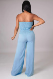 Solid Casual Chest Wrap Pants Two Piece Set GYLY-9468