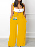 Solid Color Wrap Chest And Sling Pants 2 Piece Set YH-5289