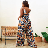 Plus Size Print Sling Wide Leg Jumpsuit NY-10489