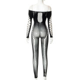 Fashion Sexy Hollow Out Long Sleeve Jumpsuits MXBF-M22JP583