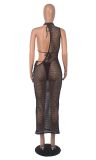 Sexy Beach Solid Color Mesh Three Piece Set MZ-2796