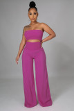 Solid Casual Chest Wrap Pants Two Piece Set GYLY-9468