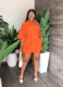 Casual Solid Color Lapel Long Shirt Shorts Suit GYLY-9908