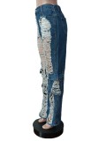 Casual Holes Straight Jeans MEM-88493