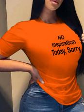 Plus Size Cusual Letter Print T Shirt SXF-30522