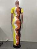 Multicolor Tie Dye Print Maxi Dress OLYF-6124