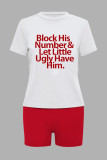 Plus Size Printed Casual T-Shirts Shorts Two Piece Set GDNF-N8008B36