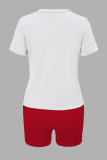 Plus Size Printed Casual T-Shirts Shorts Two Piece Set GDNF-N8008B36