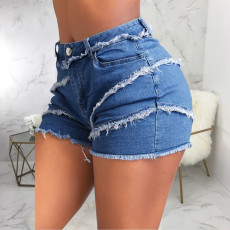 Fashion Mid-waist Denim Shorts HSF-2689