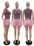 Fashion Knits Sleeveless Tops And Shorts Two Piece Set GDYF-6902