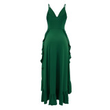 Sexy Sling Ruffle Long Dress GYLY-10151