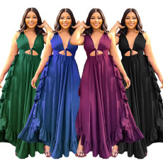 Sexy Sling Ruffle Long Dress GYLY-10151
