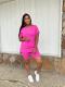 Solid Color Loose Two Piece Shorts Set BS-1350