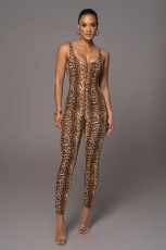 Print Sleeveless U Neck Jumpsuit MZ-2802