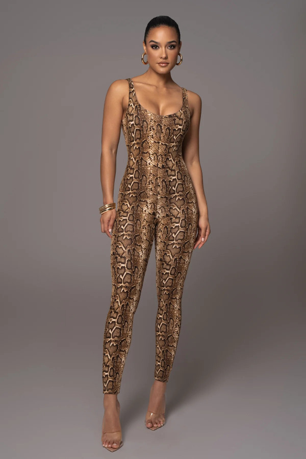 Print Sleeveless U Neck Jumpsuit MZ-2802