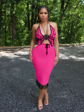 Knitted butterfly Top And Tassel Skirt 2 Piece Set ZSD-0285