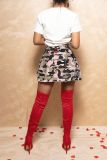 Camouflage Print Slit Short Skirts ZSD-0579-1