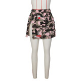 Camouflage Print Slit Short Skirts ZSD-0579-1