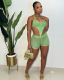 Sexy Sleeveless Halter Knits Two Piece Shorts Set TK-6292