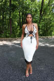 Knitted butterfly Top And Tassel Skirt 2 Piece Set ZSD-0285