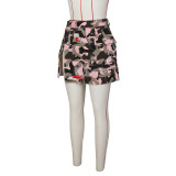 Camouflage Print Slit Short Skirts ZSD-0579-1