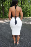 Knitted butterfly Top And Tassel Skirt 2 Piece Set ZSD-0285