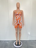 Sexy Zebra Print Sling Tops And Shorts 2 Piece Set BN-9429