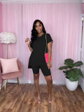 Solid Color Loose Two Piece Shorts Set BS-1350
