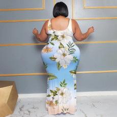 Plus Size Print Sleeveless Maxi Dress NNWF-7877