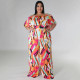 Plus Size Print One Shoulder Backless Loose Jumpsuit NNWF-7863