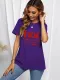 Plus Size Letter Print Loose T-shirts SXF-30524